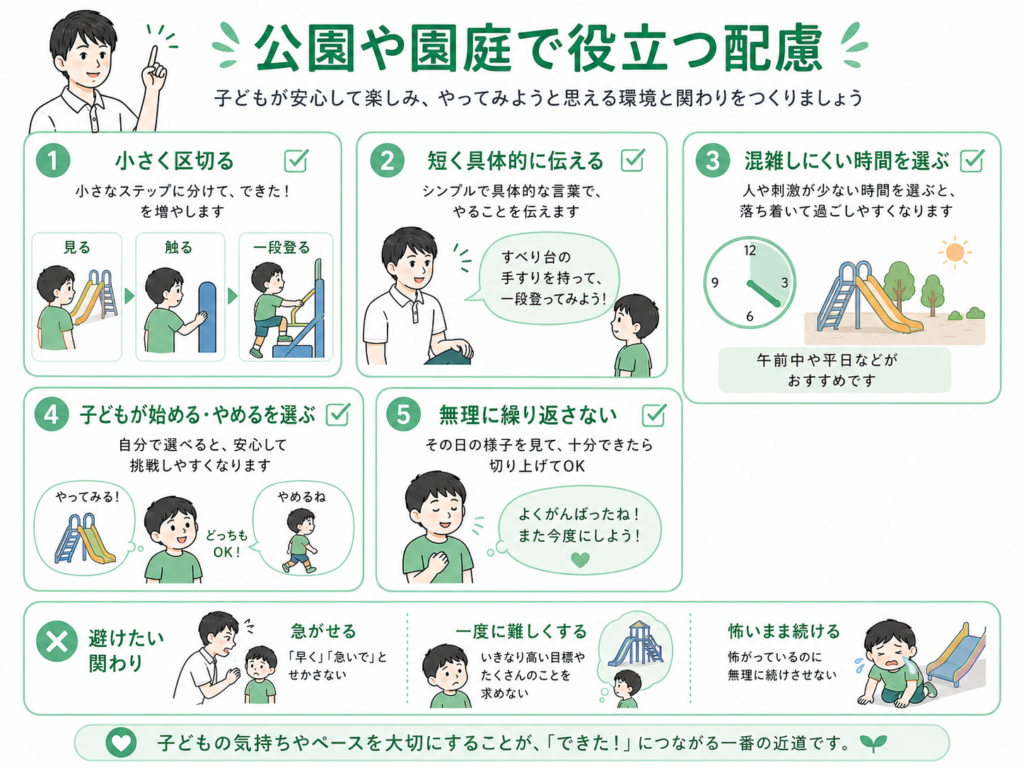 公園や園庭で役立つ配慮