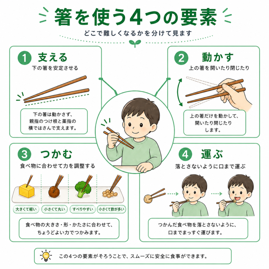 箸を使う4つの要素