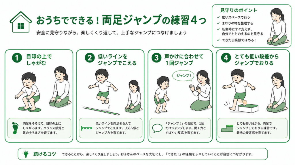 お家で出来る両足ジャンプの練習4つ