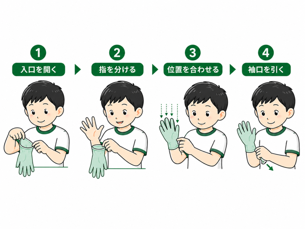 手袋の4ステップ
