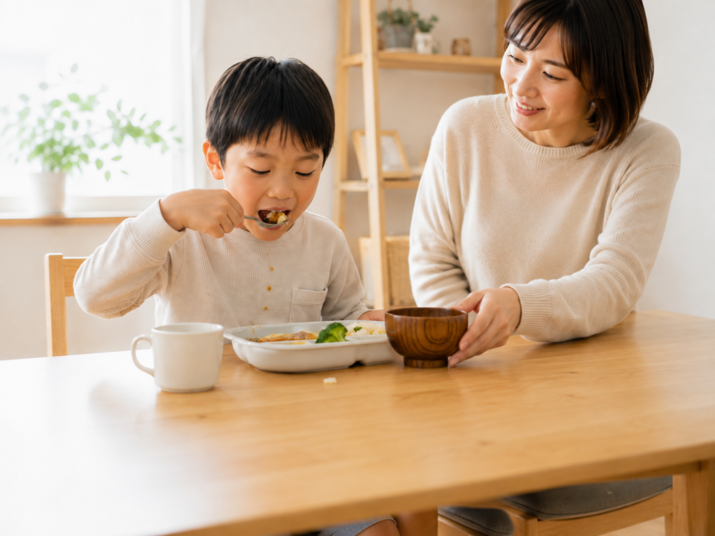 自宅での食事の様子