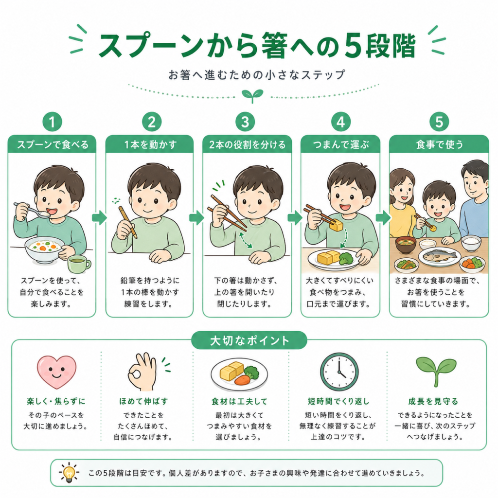 スプーンから箸への5段階