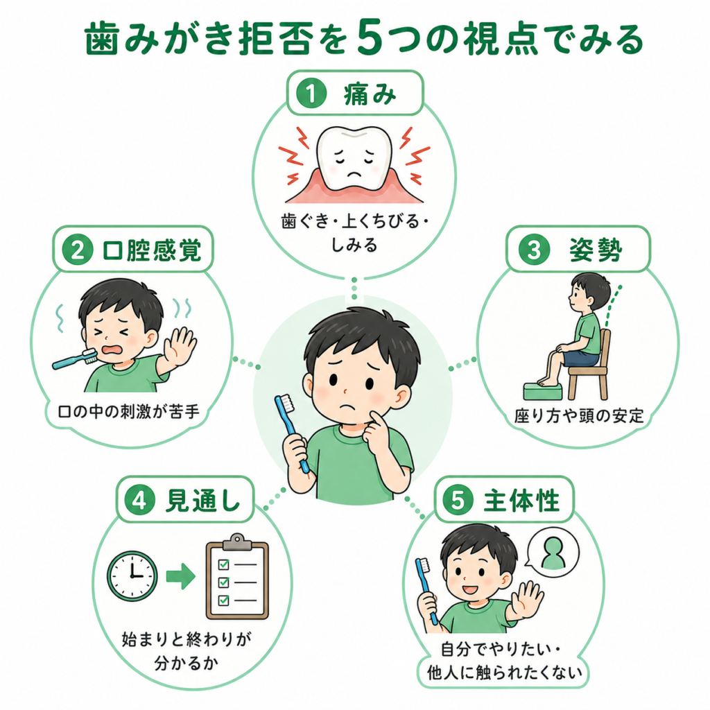 歯磨き拒否を５つの視点で見る