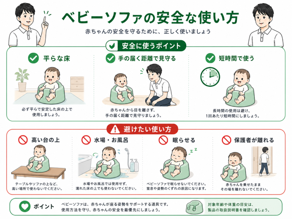 ベビーソファの安全な使い方
