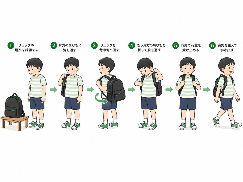 リュックの6段階
