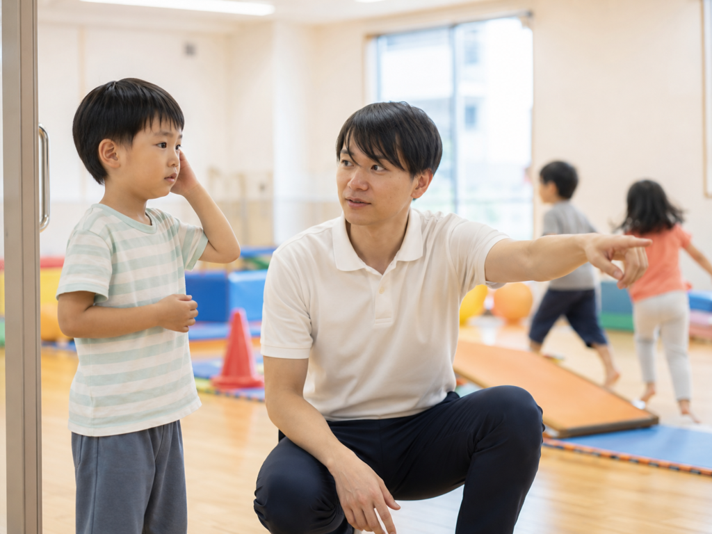 療法士と子ども