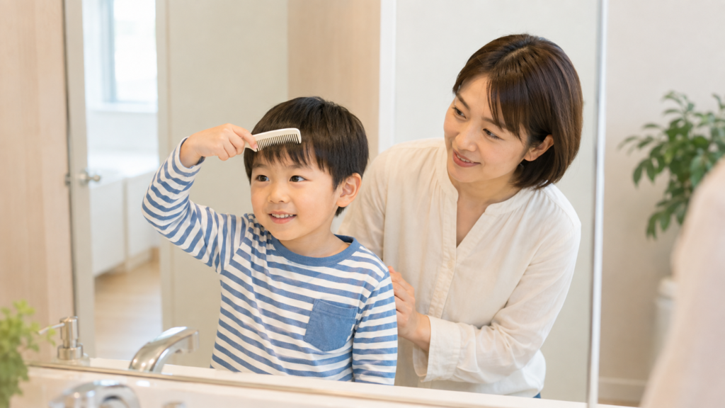 髪をとかす