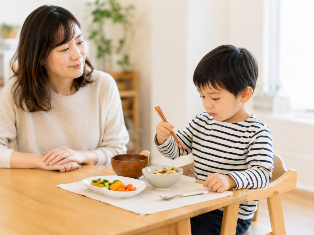 スプーンでの食事
