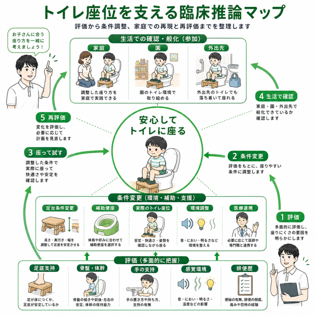 トイレ坐位を支える臨床推論マップ