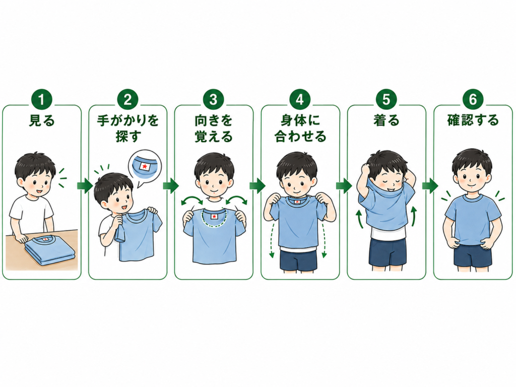 服の着方