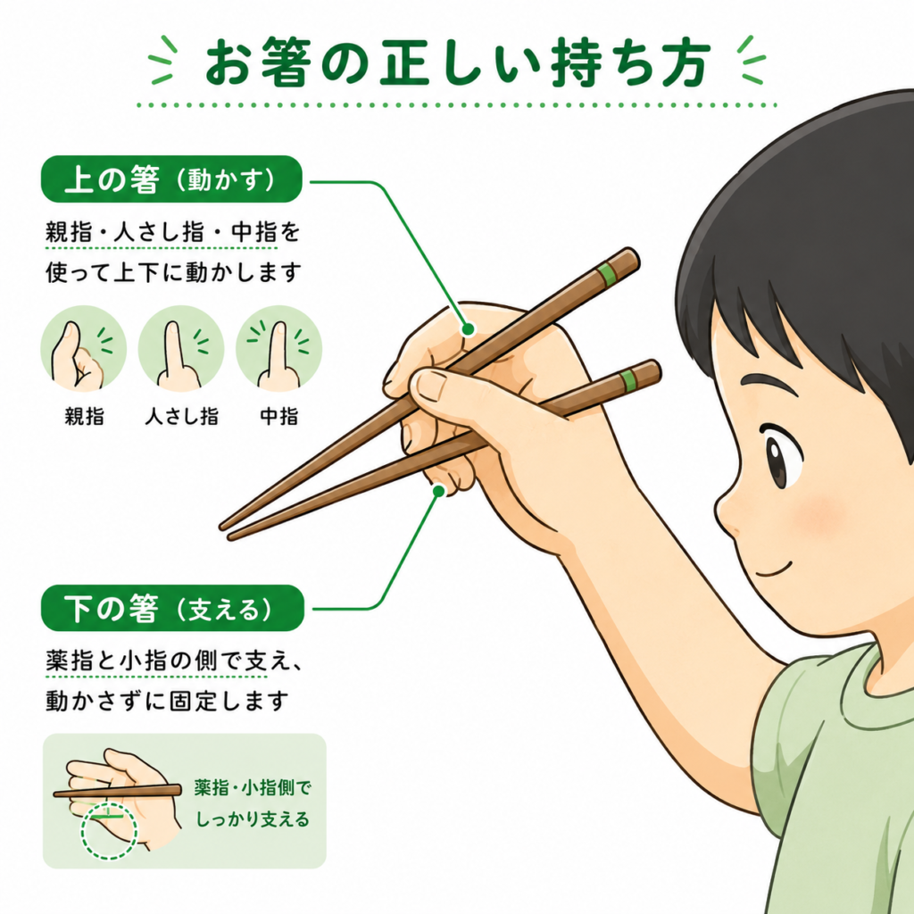 お箸の正しい持ち方