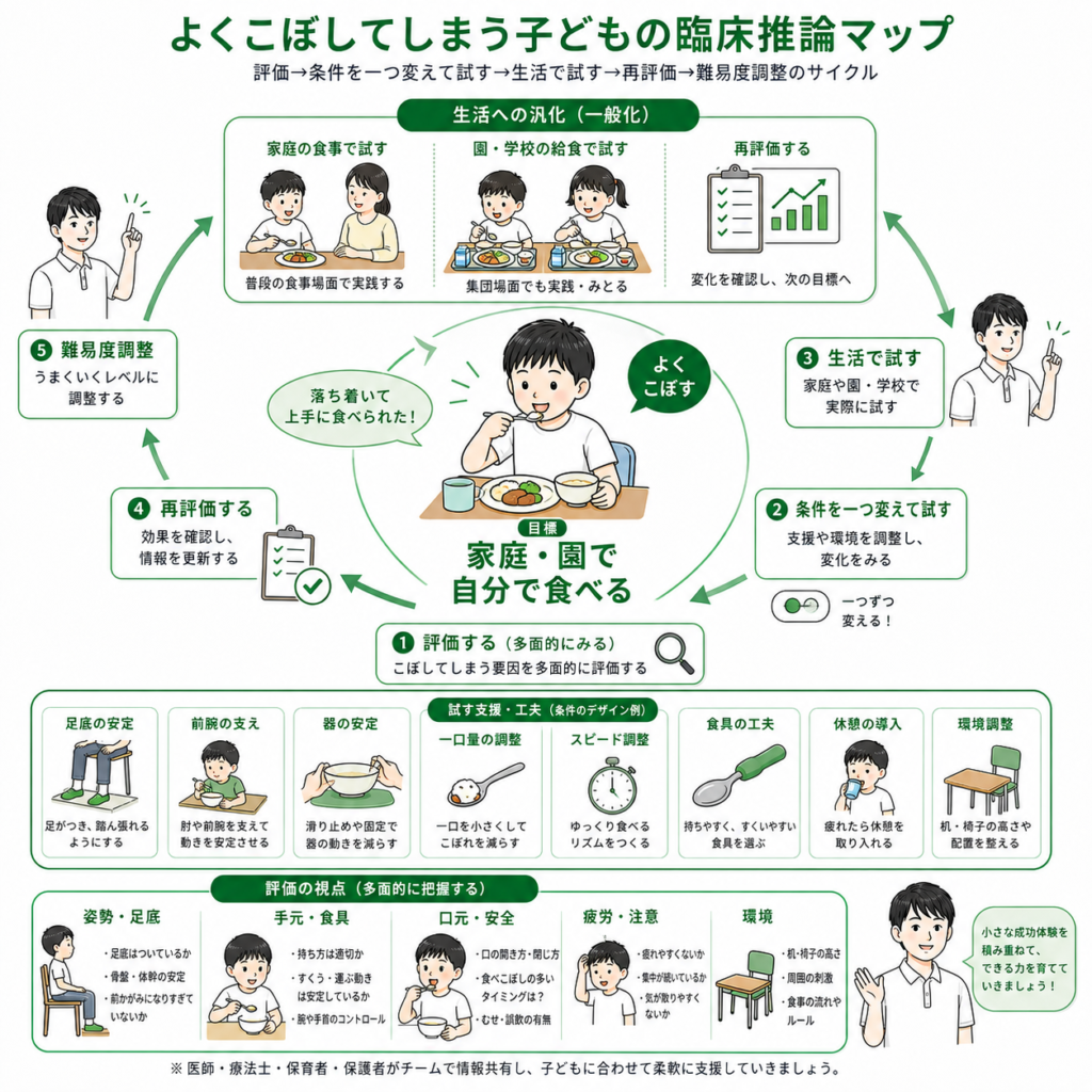 よくこぼしてしまう子供の臨床推論マップ