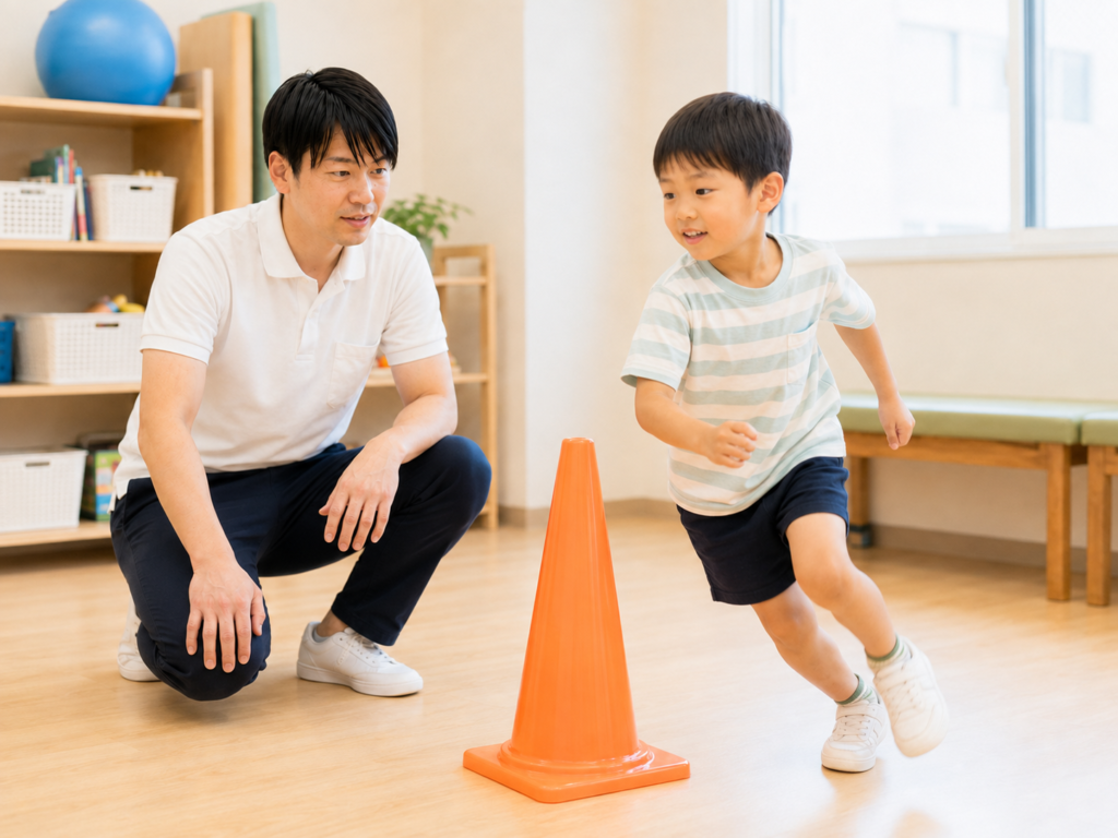 方向転換の運動場面