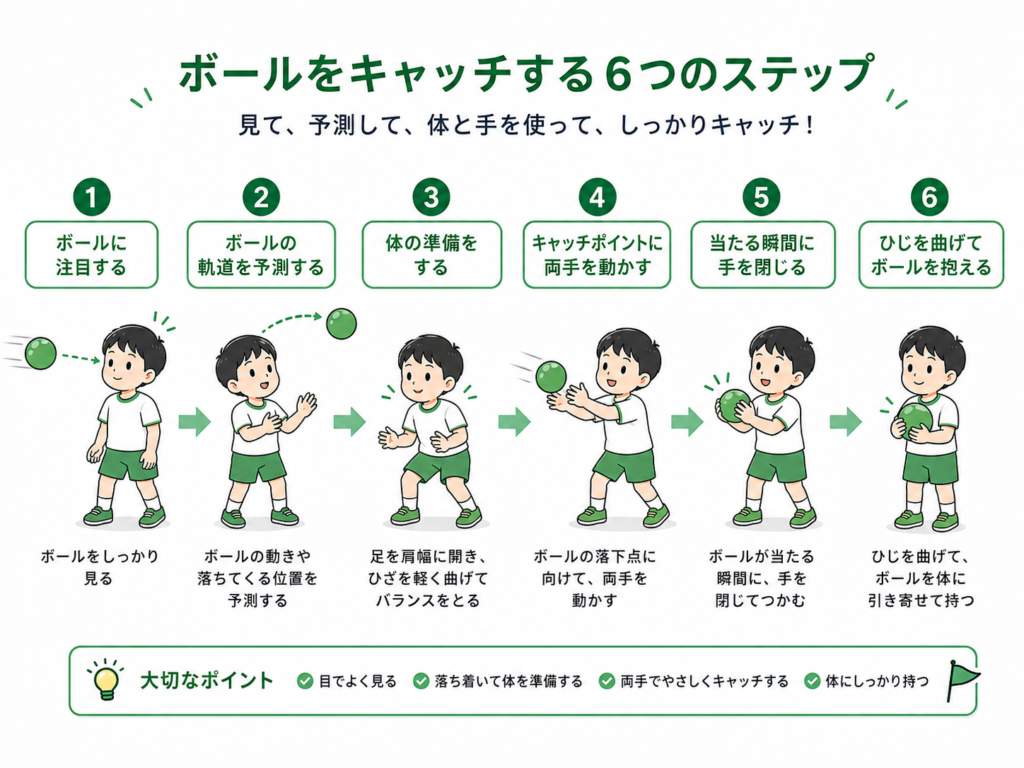 ボールキャッチする6つのステップ