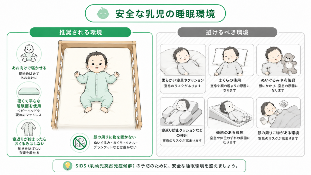 安全な乳児の睡眠環境