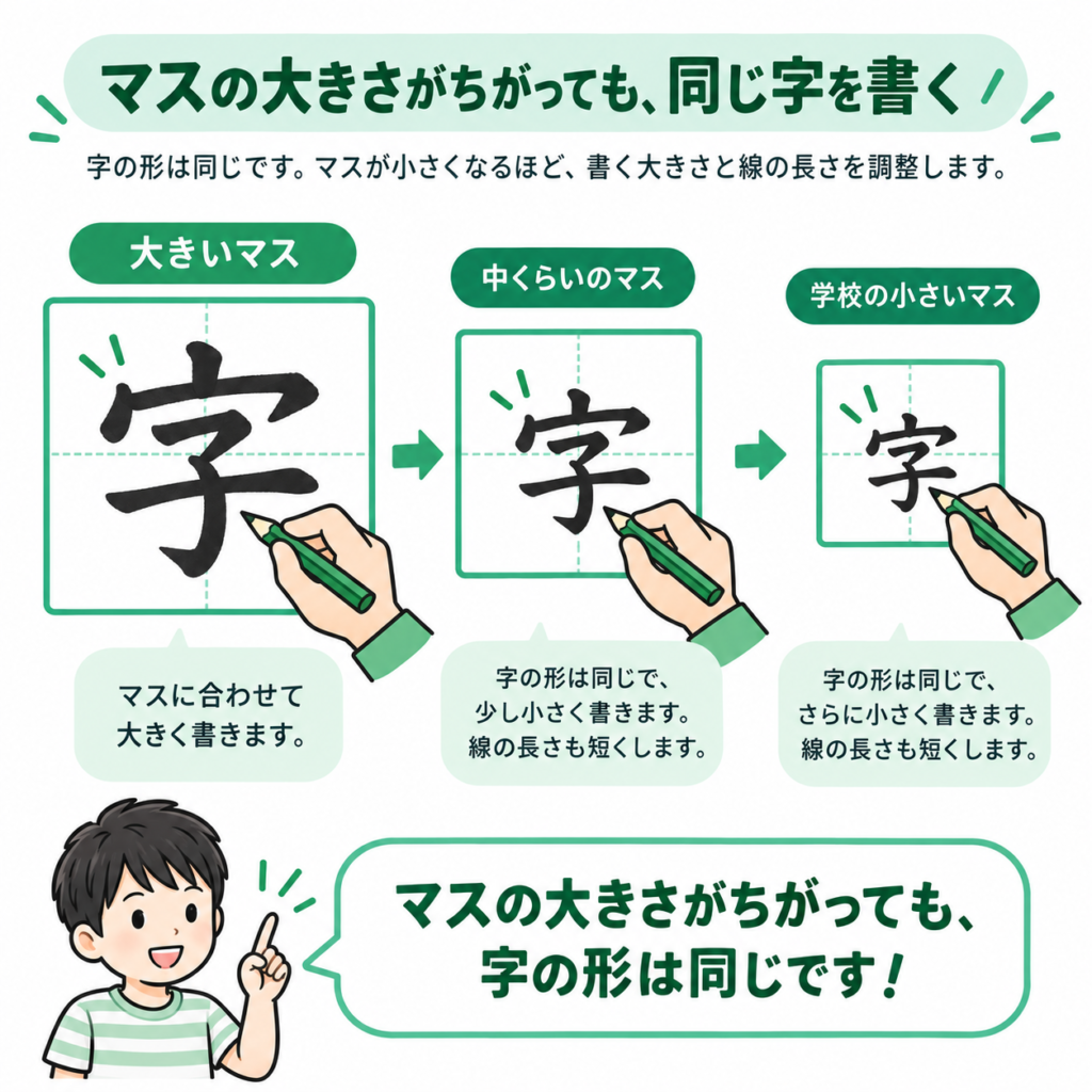 マスの大きさの違い