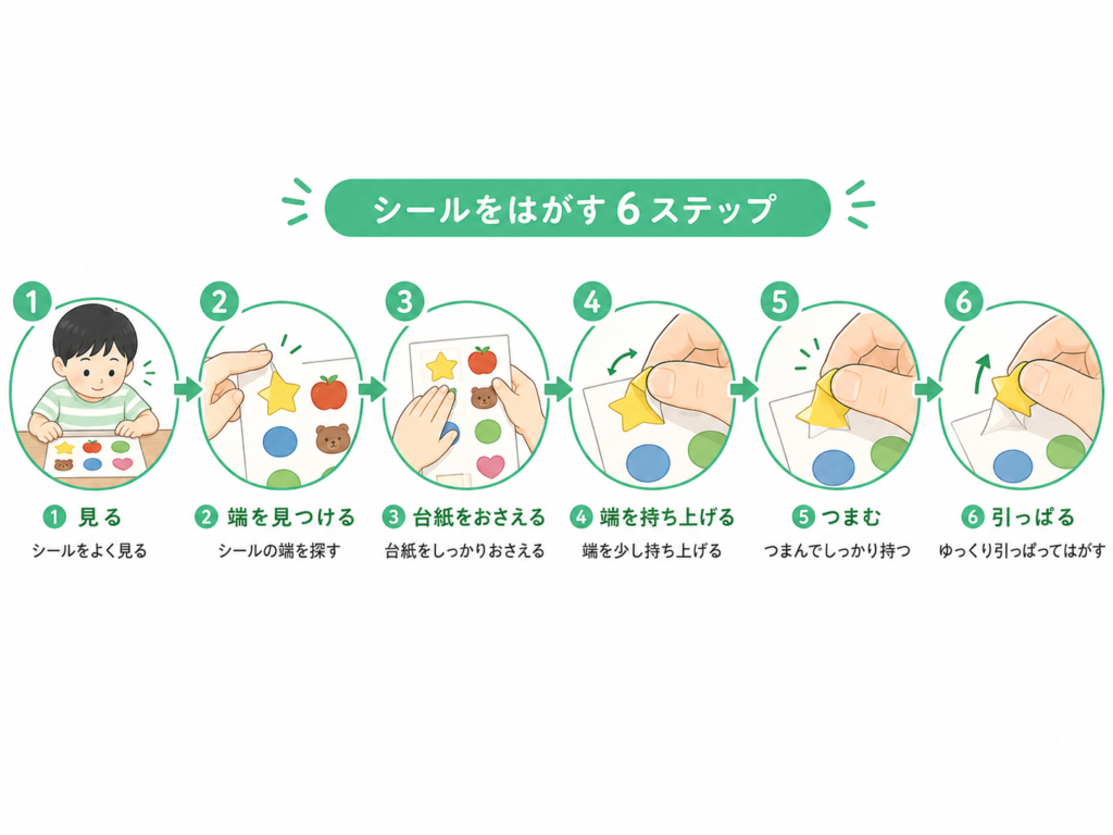 シールをはがす6ステップ