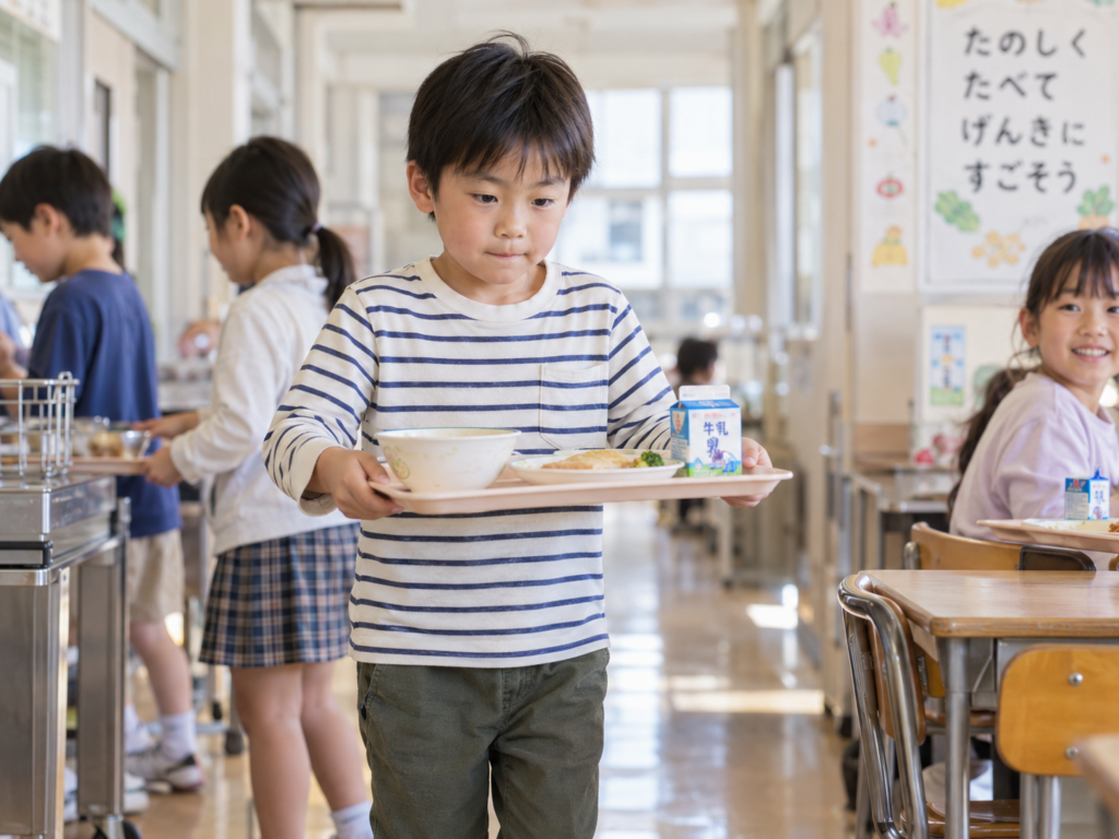 トレーを運ぶ