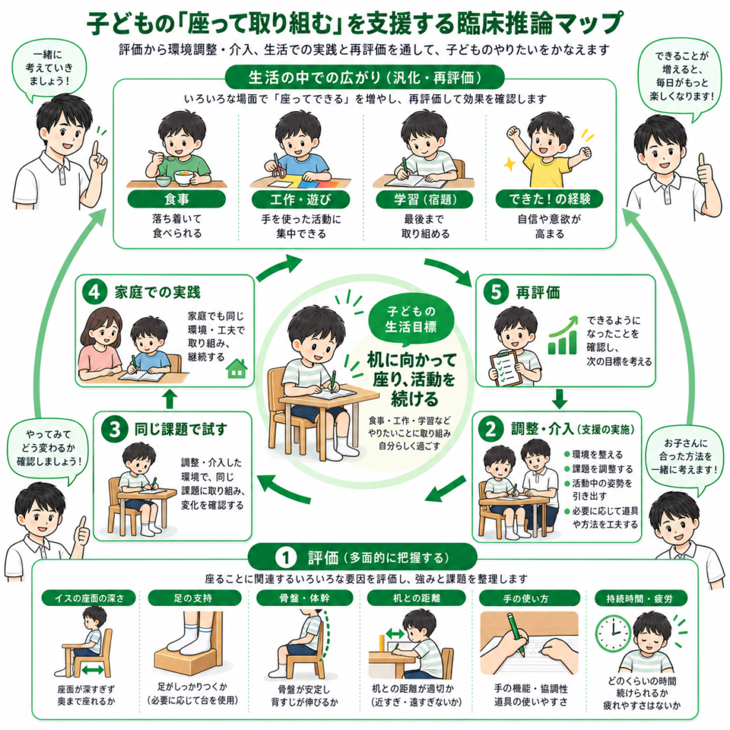 子供の座って取り組む臨床推論マップ