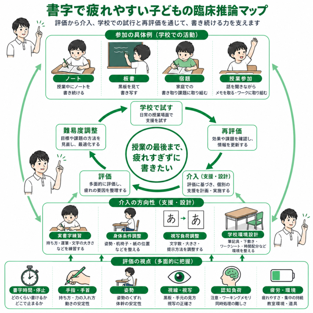 書字で疲れる