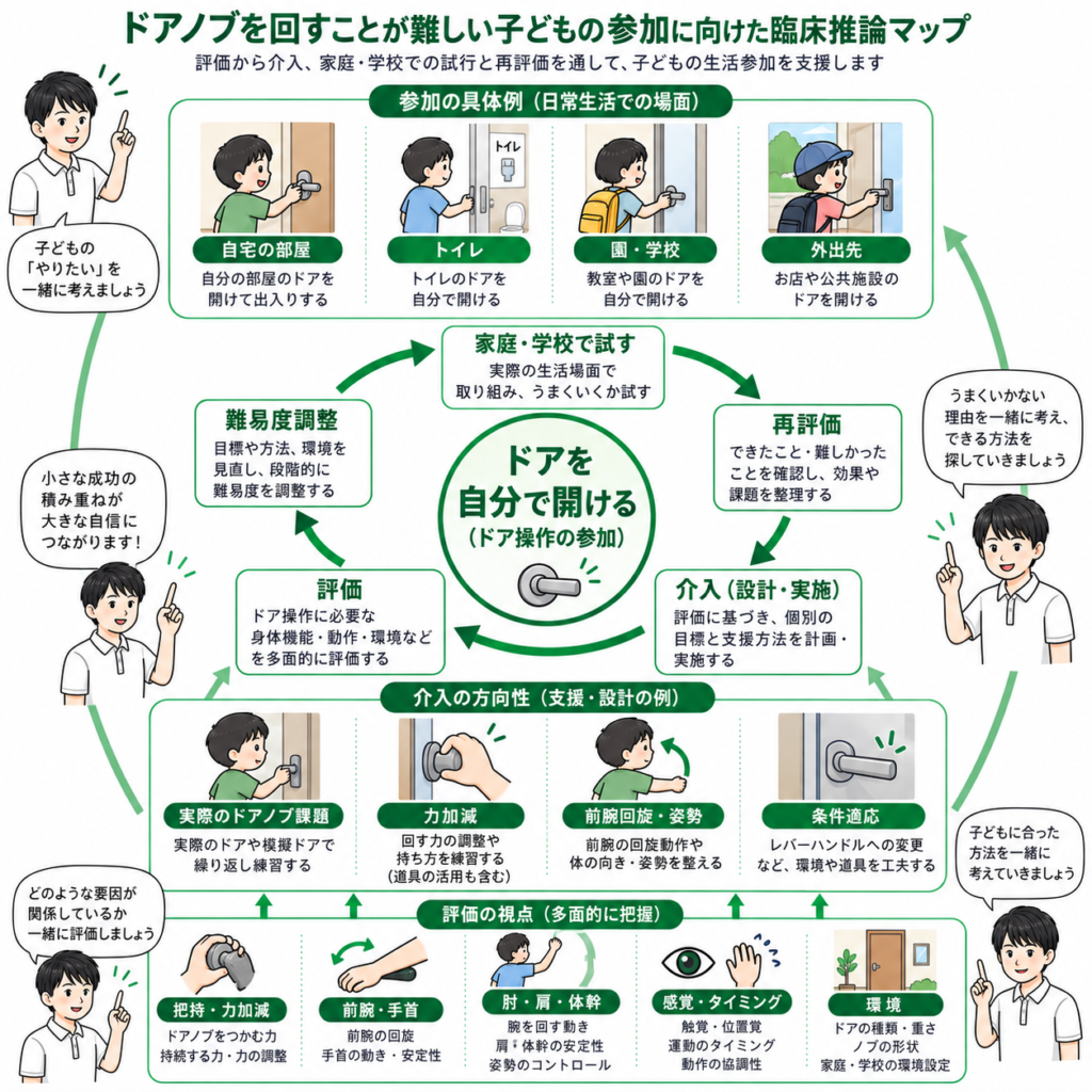ドアノブを回す