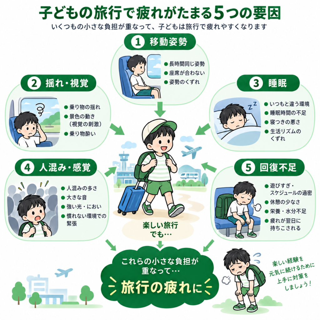 疲れが溜まる5つの要素