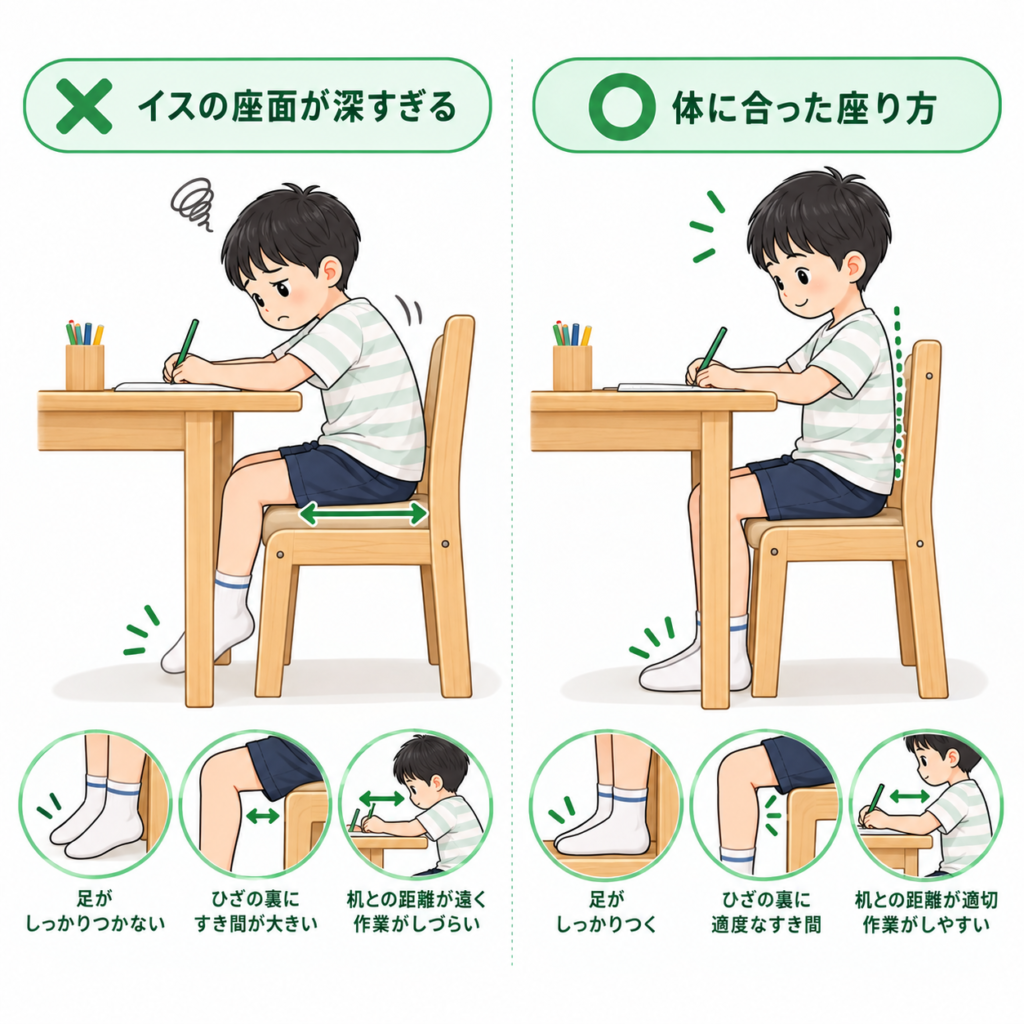 良い姿勢と悪い姿勢