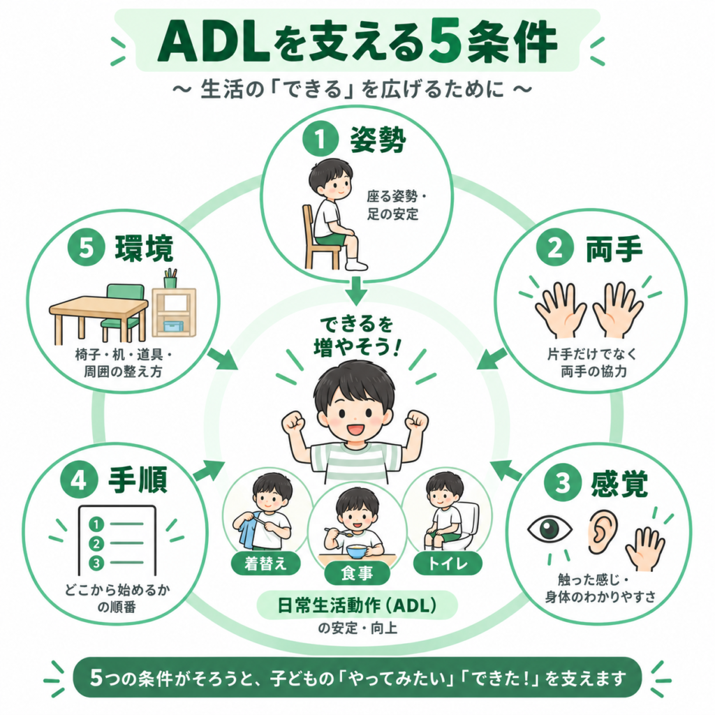 ADLを支える５つの条件